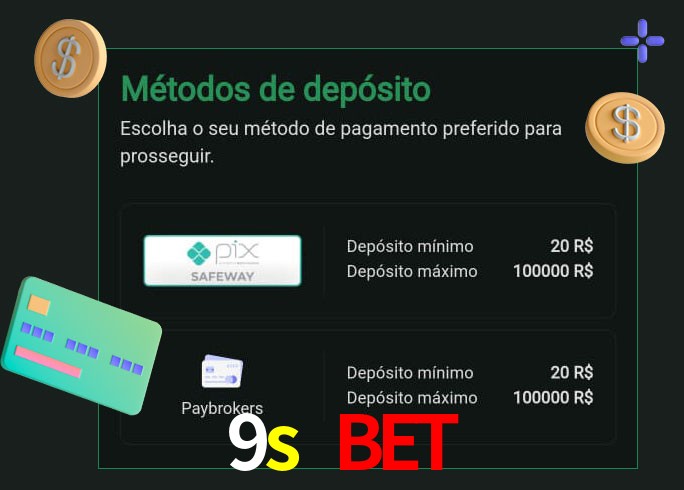 O cassino 9s bet oferece uma grande variedade de métodos de pagamento